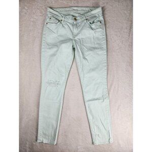 7 For All Mankind‎ Womens Size 28 Light Mint Colored Mid Rise Tapered Jeans
